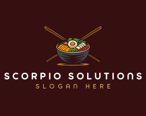 Bibimbap Food Bowl logo design