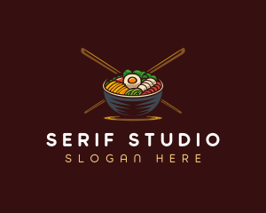 Bibimbap Food Bowl logo design