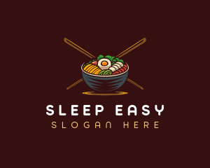 Bibimbap Food Bowl logo design