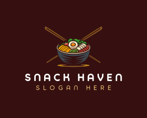 Bibimbap Food Bowl logo design