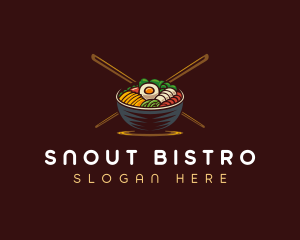 Bibimbap Food Bowl logo design