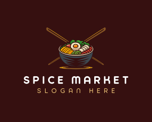 Bibimbap Food Bowl logo design