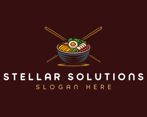 Bibimbap Food Bowl logo design