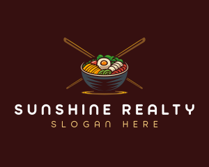 Bibimbap Food Bowl logo design