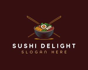 Bibimbap Food Bowl logo design