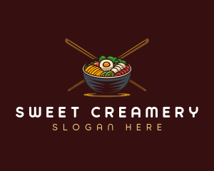 Bibimbap Food Bowl logo design