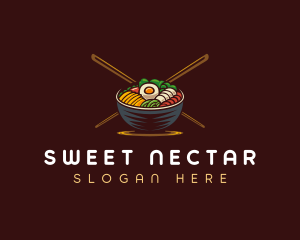 Bibimbap Food Bowl logo design