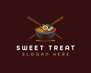 Bibimbap Food Bowl logo design