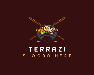 Bibimbap Food Bowl logo design