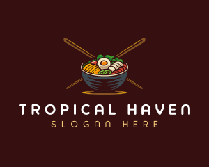 Bibimbap Food Bowl logo design