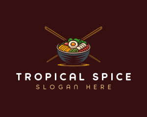 Bibimbap Food Bowl logo design