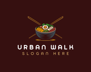 Bibimbap Food Bowl logo design