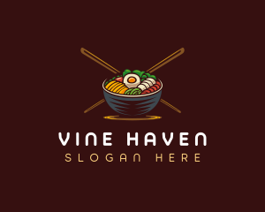 Bibimbap Food Bowl logo design