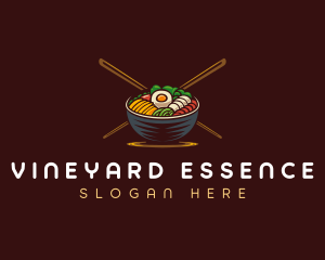 Bibimbap Food Bowl logo design