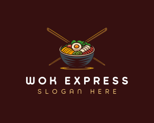 Bibimbap Food Bowl logo design