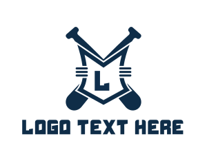 Blue Crest Baseball Letter  Logo