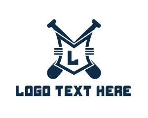 Pitch - Blue Crest Baseball Letter logo design