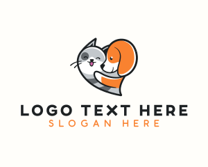 Kitten - Dog Cat Heart Veterinary logo design