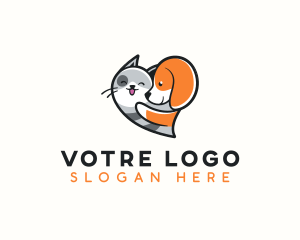 Dog Cat Heart Veterinary Logo