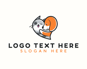 Dog Cat Heart Veterinary Logo