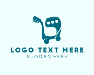 Online Shopping - Shopping Cart Message logo design