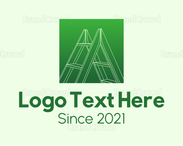 Green Carpentry Ladder Logo