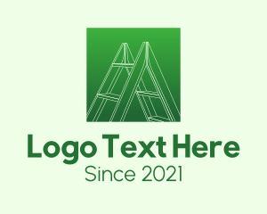 Fixing - Green Carpentry Ladder logo design