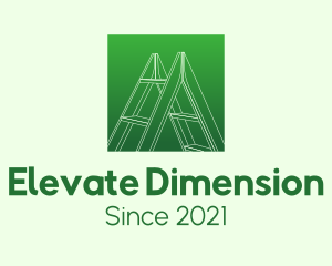 Green Carpentry Ladder logo design