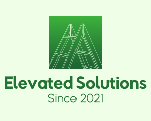 Green Carpentry Ladder logo design