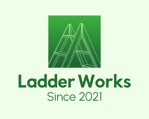 Ladder - Green Carpentry Ladder logo design