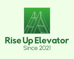 Green Carpentry Ladder logo design