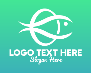 Sea Creature - Minimalist Fish Monogram logo design