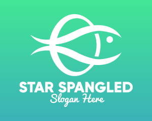 Minimalist Fish Monogram logo design