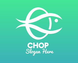 Sea Creature - Minimalist Fish Monogram logo design
