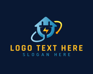 Lightning - Electric House Plug logo design