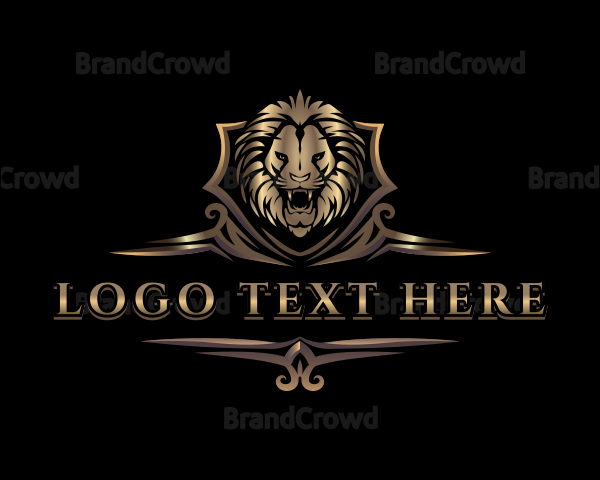 Luxury Lion Shield Logo