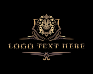 Vintage - Luxury Lion Shield logo design