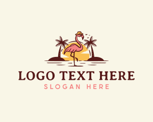 Vacation - Summer Flamingo Vacation logo design