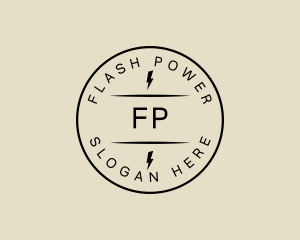 Power Electricity Lightning logo design