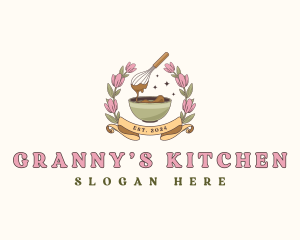 Floral Baking Whisk logo design