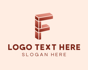 Property Developer - Industry Brick Letter F logo design