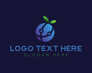 Negative Space - Digital Blueberry Circuit logo design