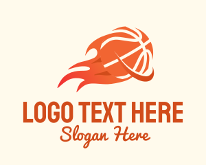 Blaze - Flaming Basketball Hoop logo design