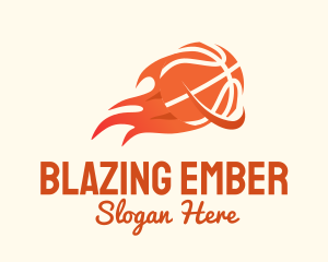 Fiery - Flaming Basketball Hoop logo design