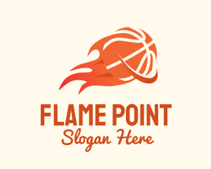 Flaming Basketball Hoop logo design