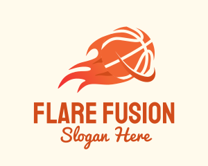 Flare - Flaming Basketball Hoop logo design