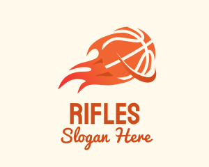 Basketball - Flaming Basketball Hoop logo design