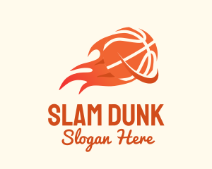 Basketball - Flaming Basketball Hoop logo design