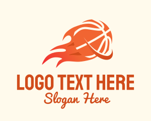Basketball - Flaming Basketball Hoop logo design
