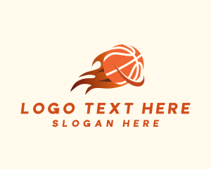 Fiery - Flaming Basketball Hoop logo design